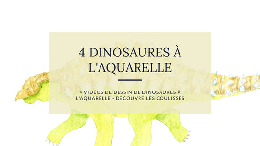 4 vidéos de dessin de dinosaures à l'aquarelle