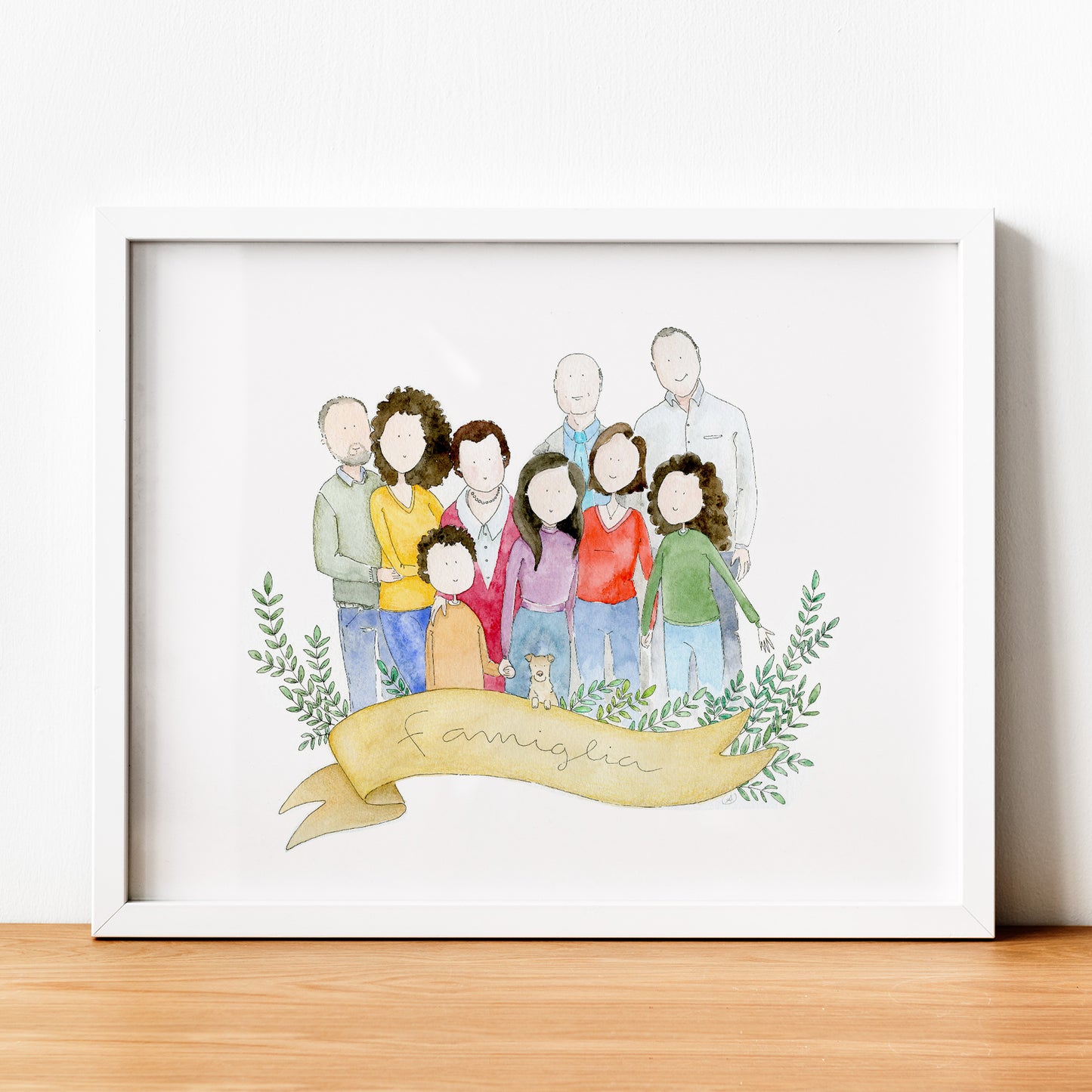 Portrait de famille à l'aquarelle