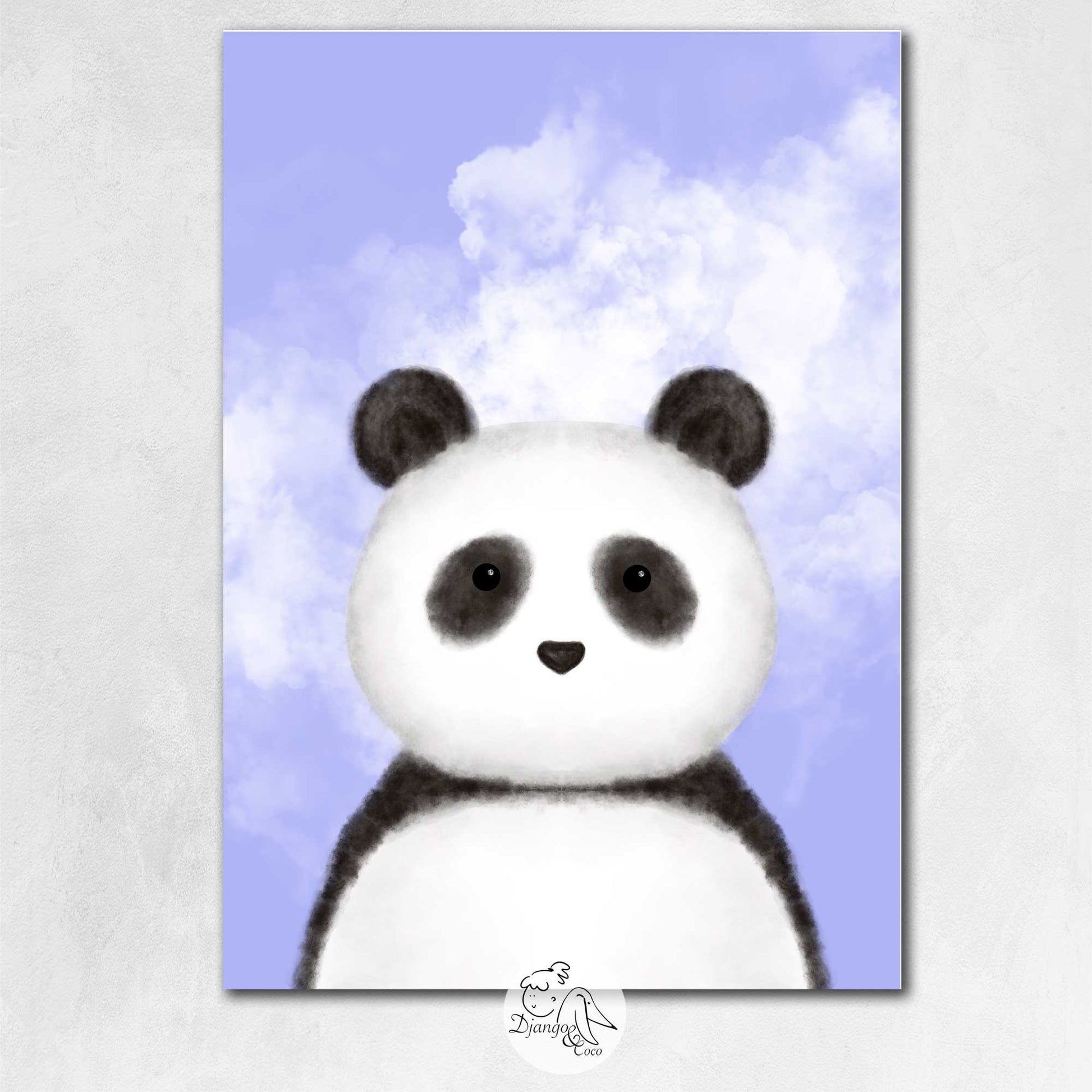 affiche panda cile bleu