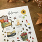 affiche aquarelle automne sur table bois