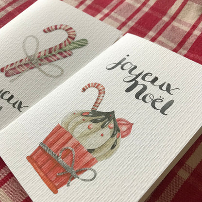 Cartes de vœux sucreries de Noël