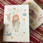 Cartes de vœux petites filles à l'aquarelle