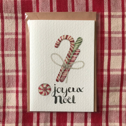 Cartes de vœux sucreries de Noël