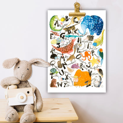 ANIMALS ALPHABET POSTER AND BUNNY