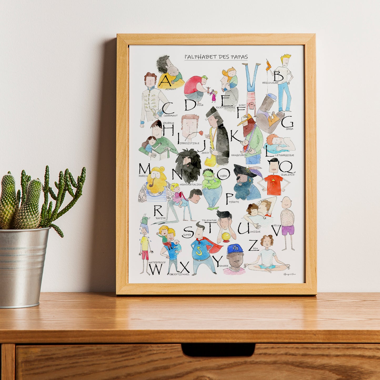 Father's ABC print in a frame