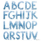 Floral alphabet poster - Blue