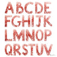 lettres florales rouges