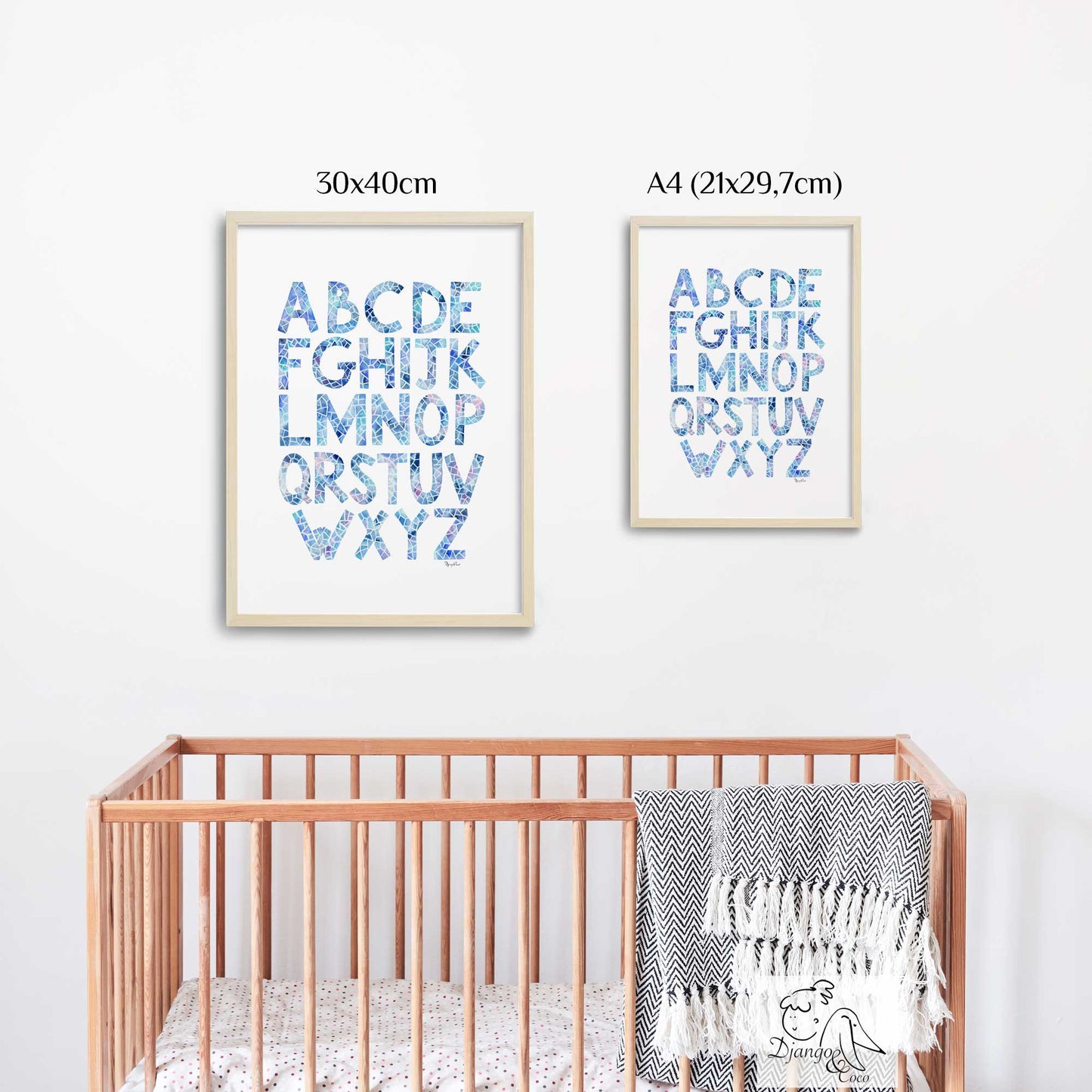Blue color baby alphabet poster