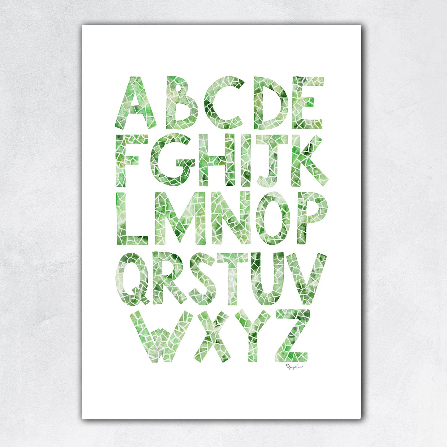 affiche alphabet vert