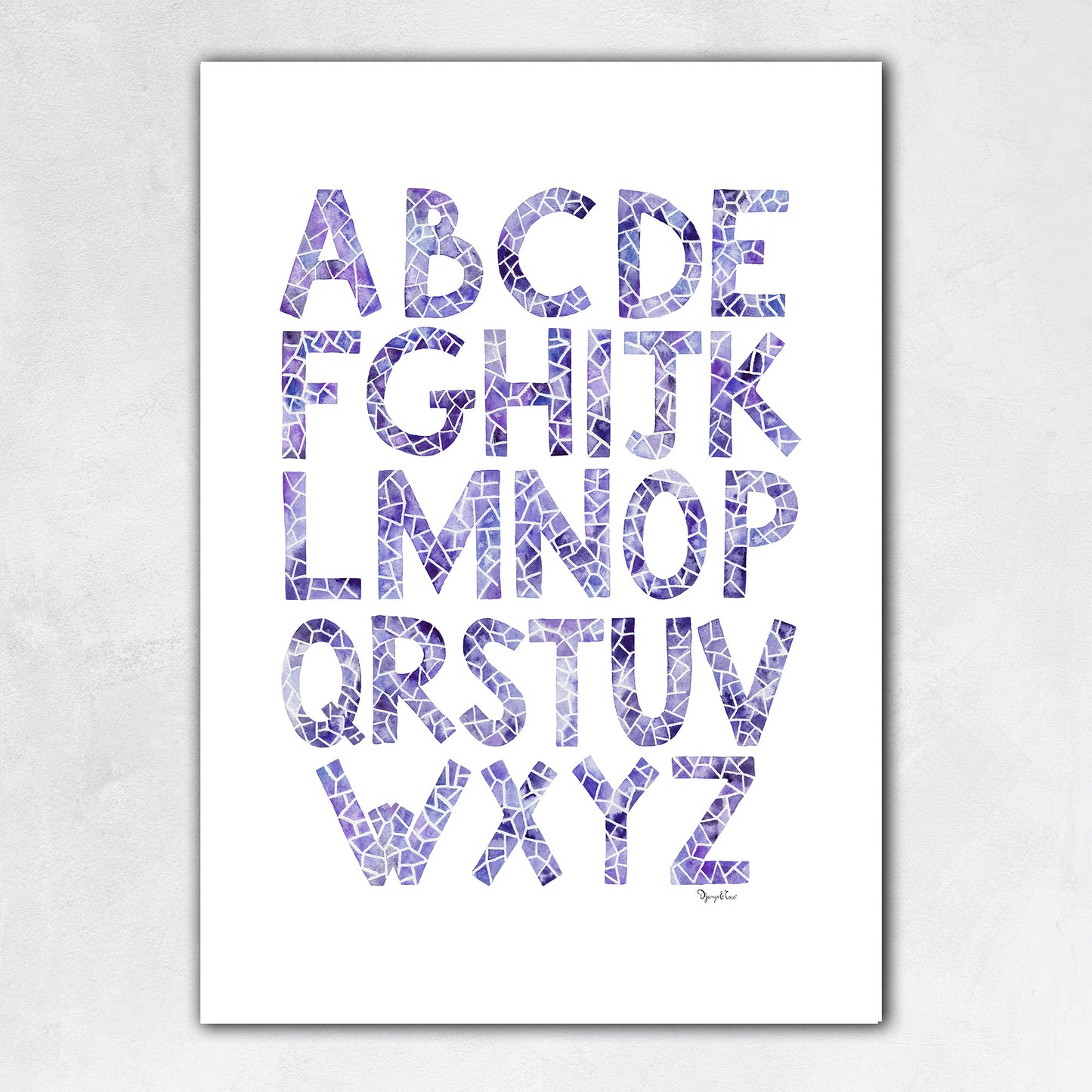 affiche lettres de l alphabet violet