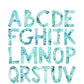 setail lettres alphabet turquoise aquarelle