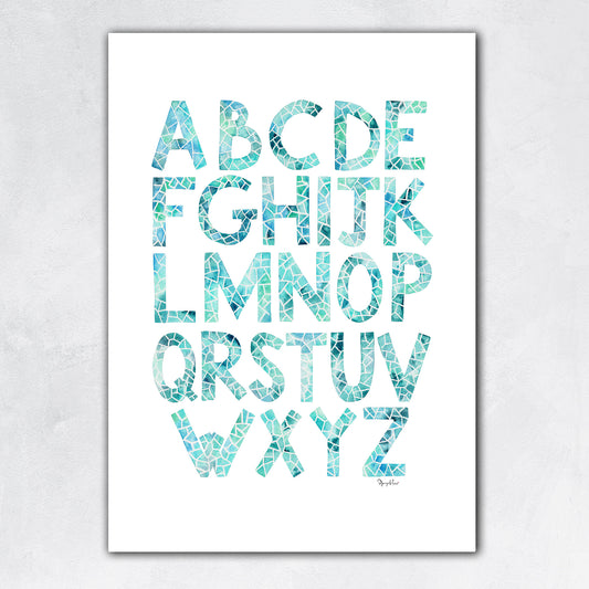 lettres de l'alphabet turquoise