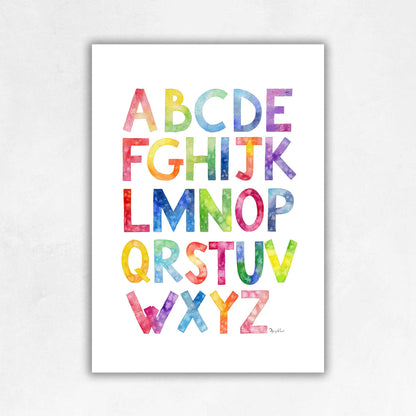 Affiche alphabet arc-en-ciel