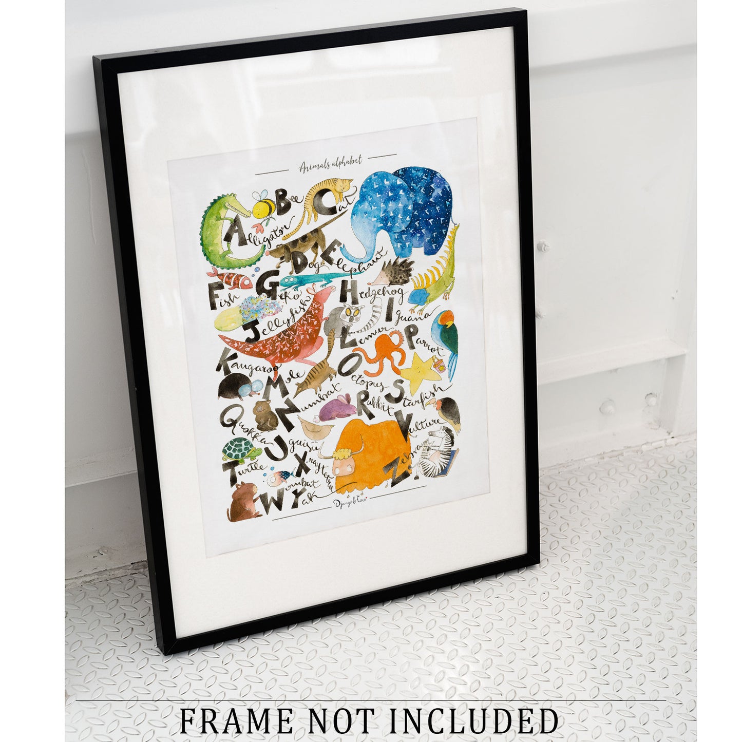 animals alphabet in a frame