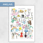 affiche alphabet princesse aquarelle anglais