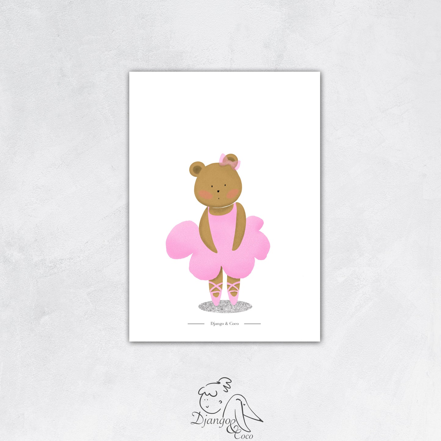 pink bear dancer print