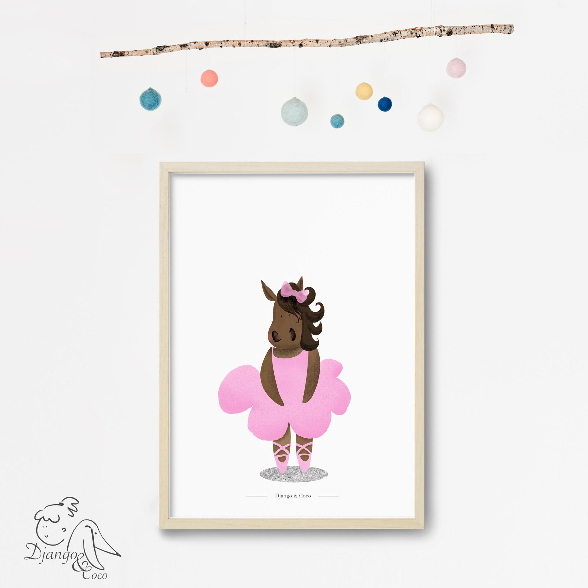 horse ballerina character art print