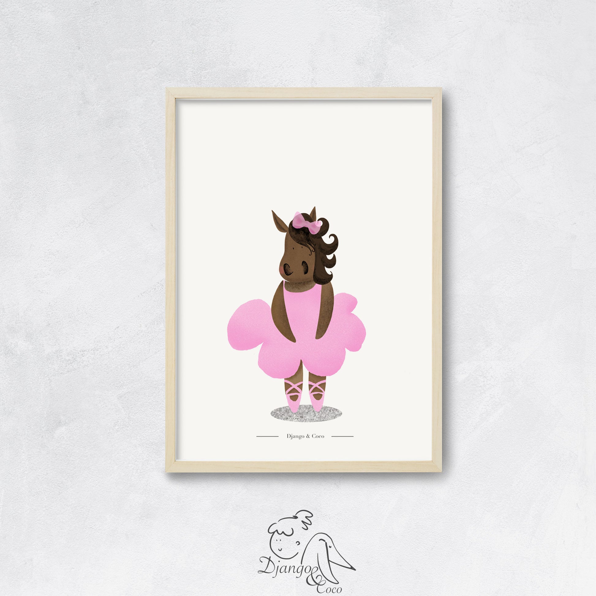 cute ballerina horse illustration