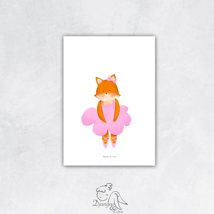 fox ballerina printable