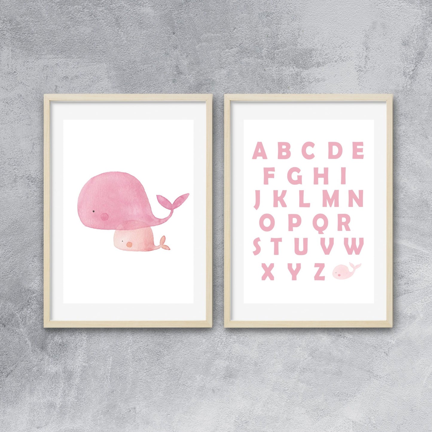 Pink whales and alphabet
