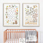 woodland abc and numbers prints in a nursery