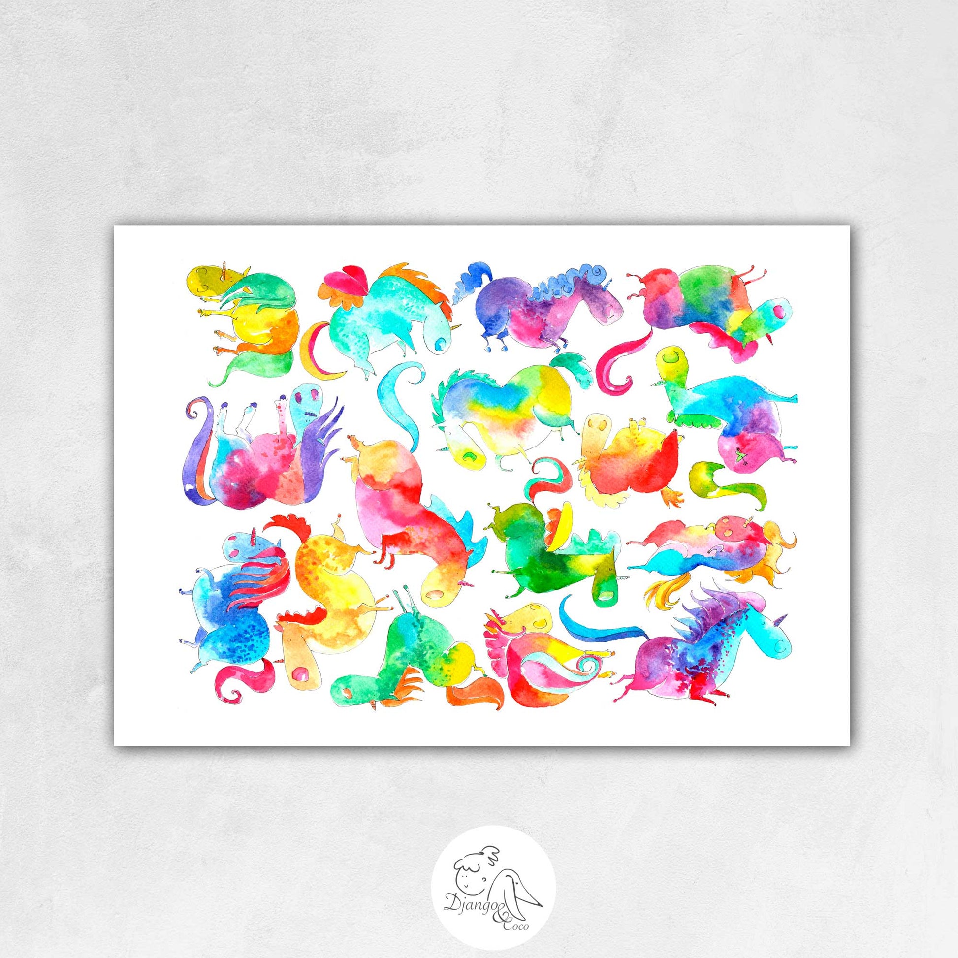 unicorn rainbow print