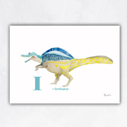 affiche dinosaure aquarelle Irritator