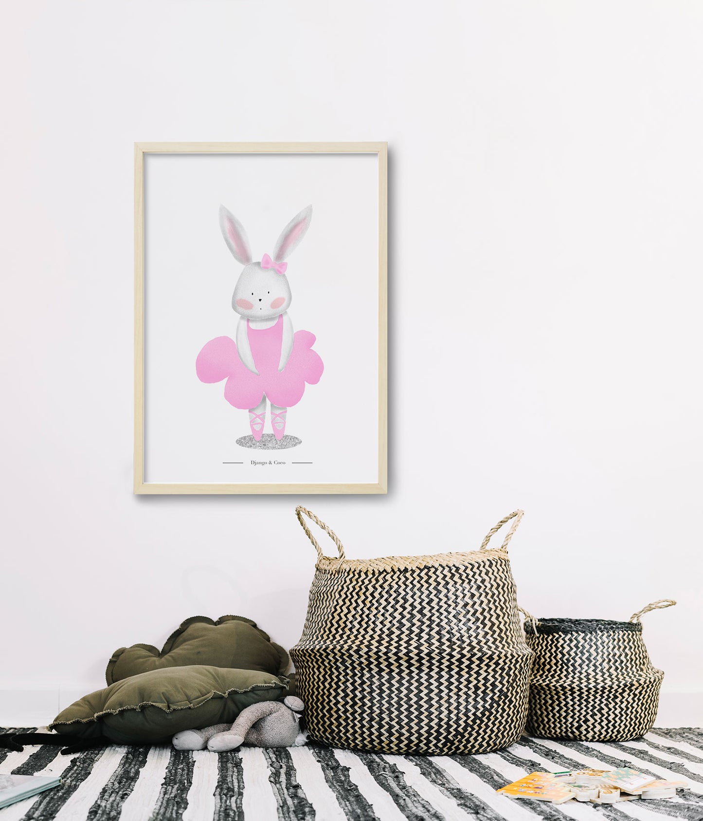 children's cute rabbit ballerina illustration