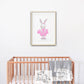 ballerina rabbit print in a nursery