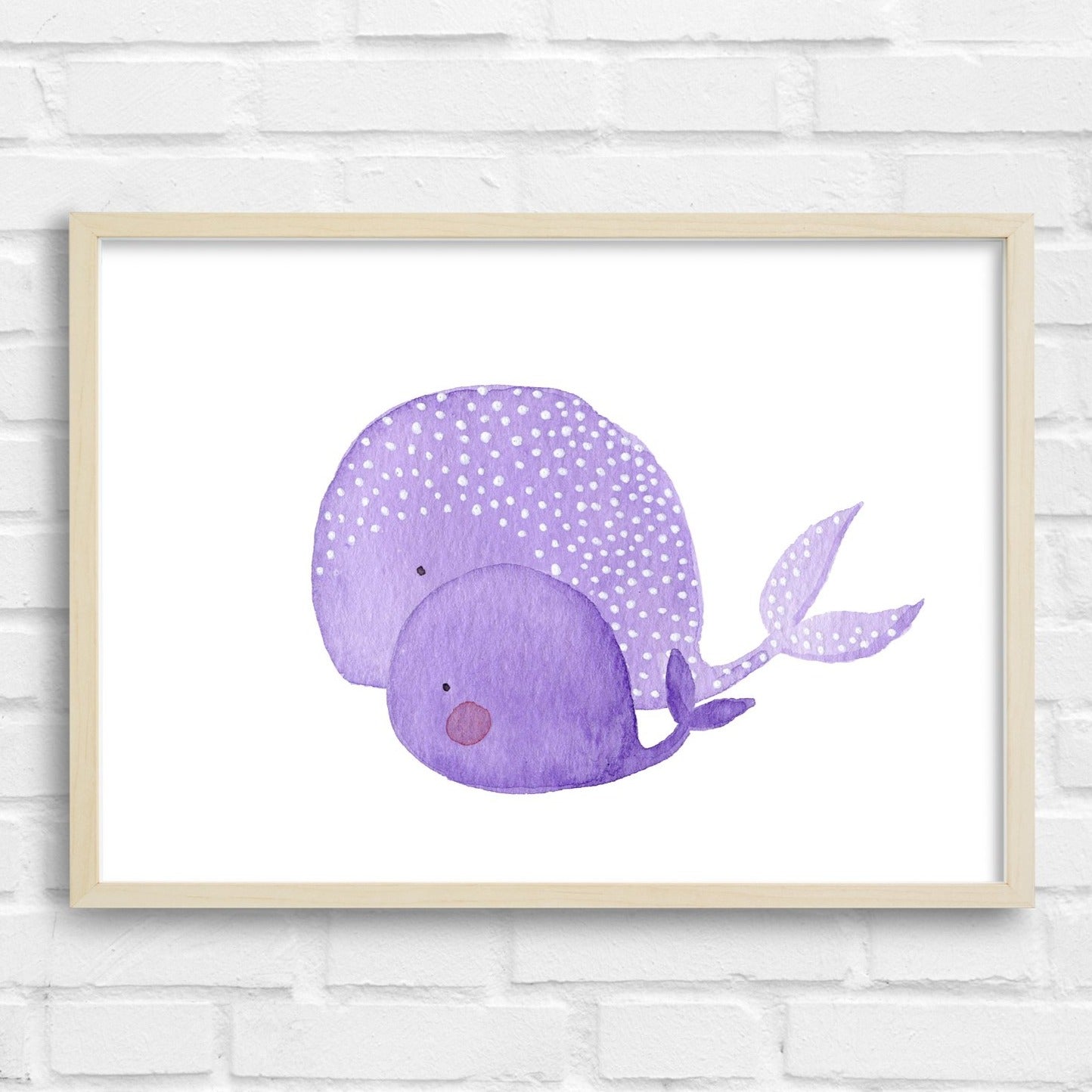 Mom and baby two tender purple whale