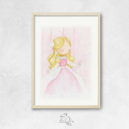 Affiche enfant - "La princesse rose"