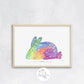 rainbow rabbit children art