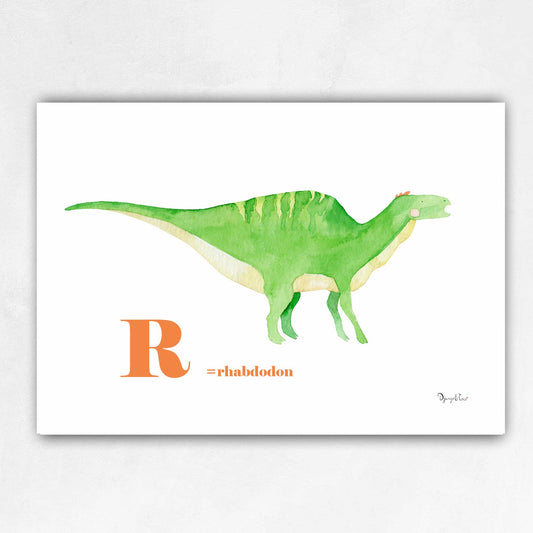 lettre r alphabet illustré dinosaure