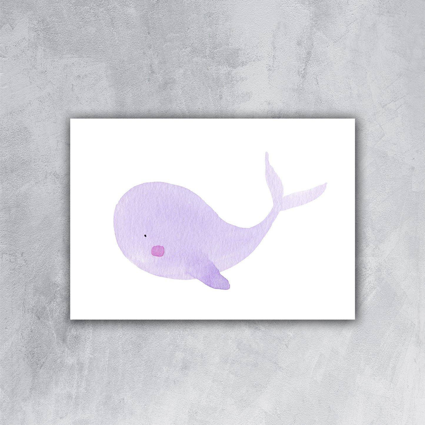 Violet whale fine art print