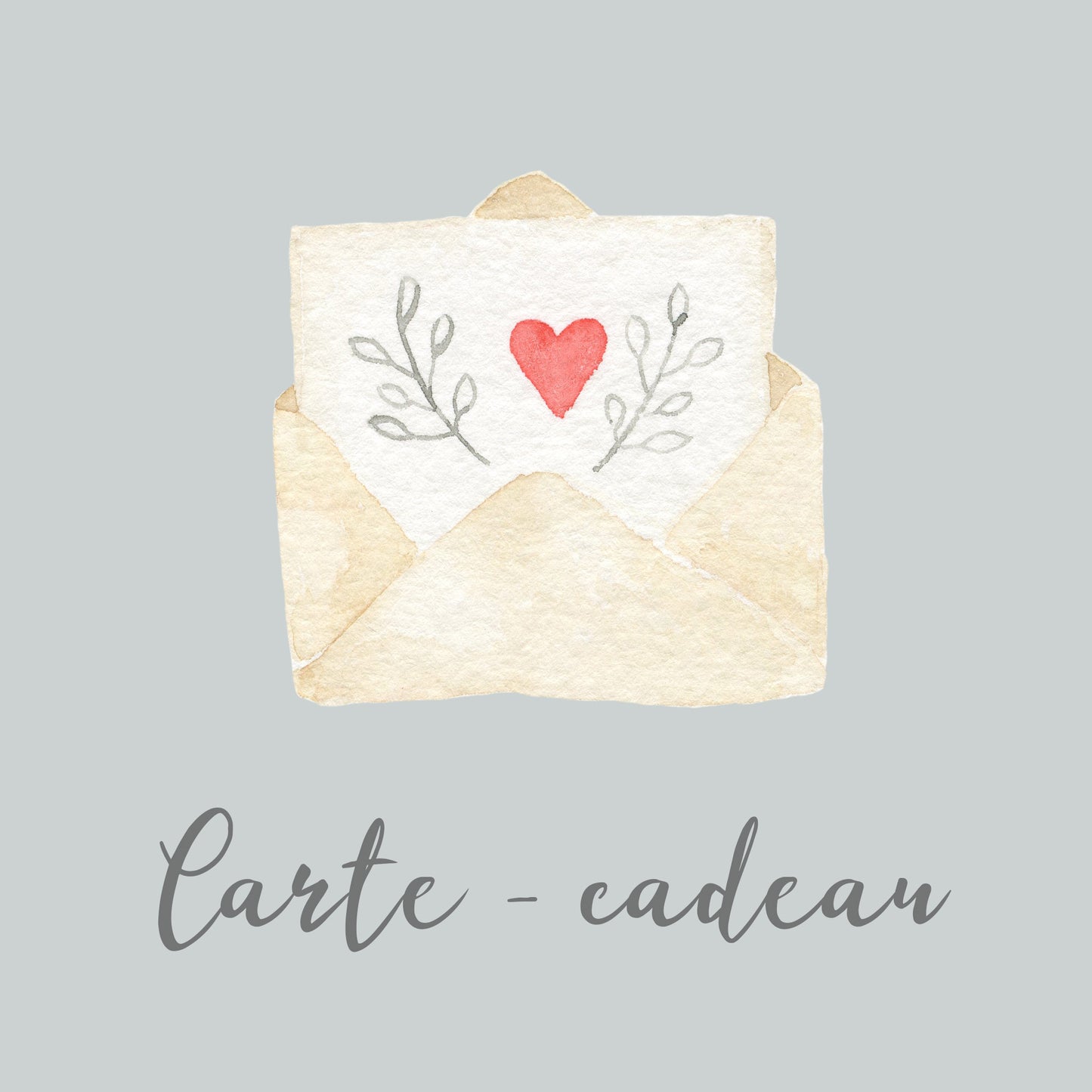 carte et enveloppe à l'aquarelle avec texte carte carte-cadeau