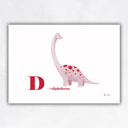 affiche alphabet diplodocus