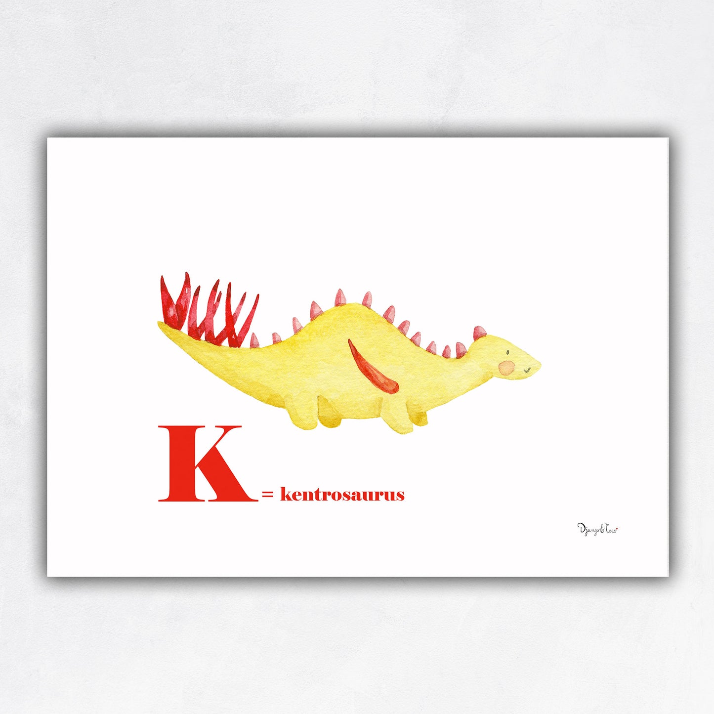 illustration dinosaure Kentrosaurus aquarelle