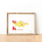 affiche dinosaure dans cadre bois