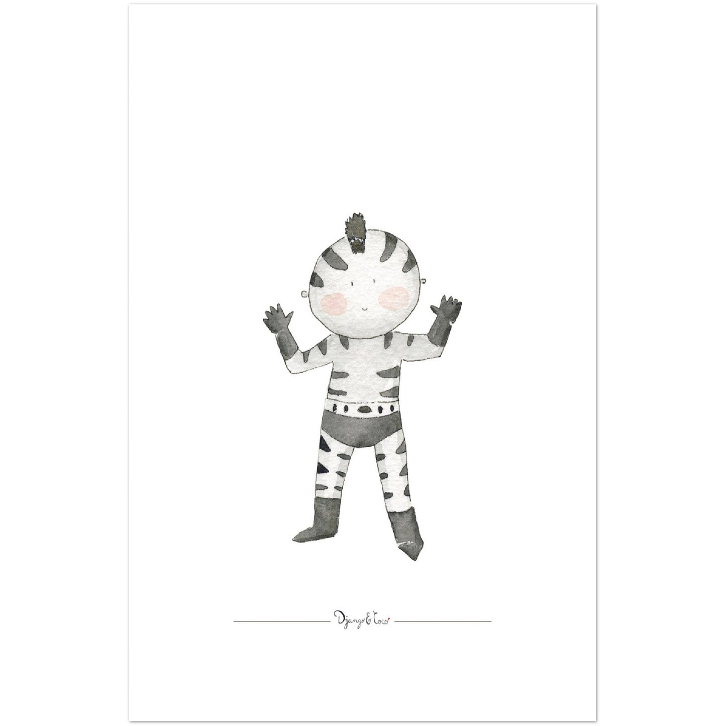 Affiche enfant super héro "Le petit zebre"