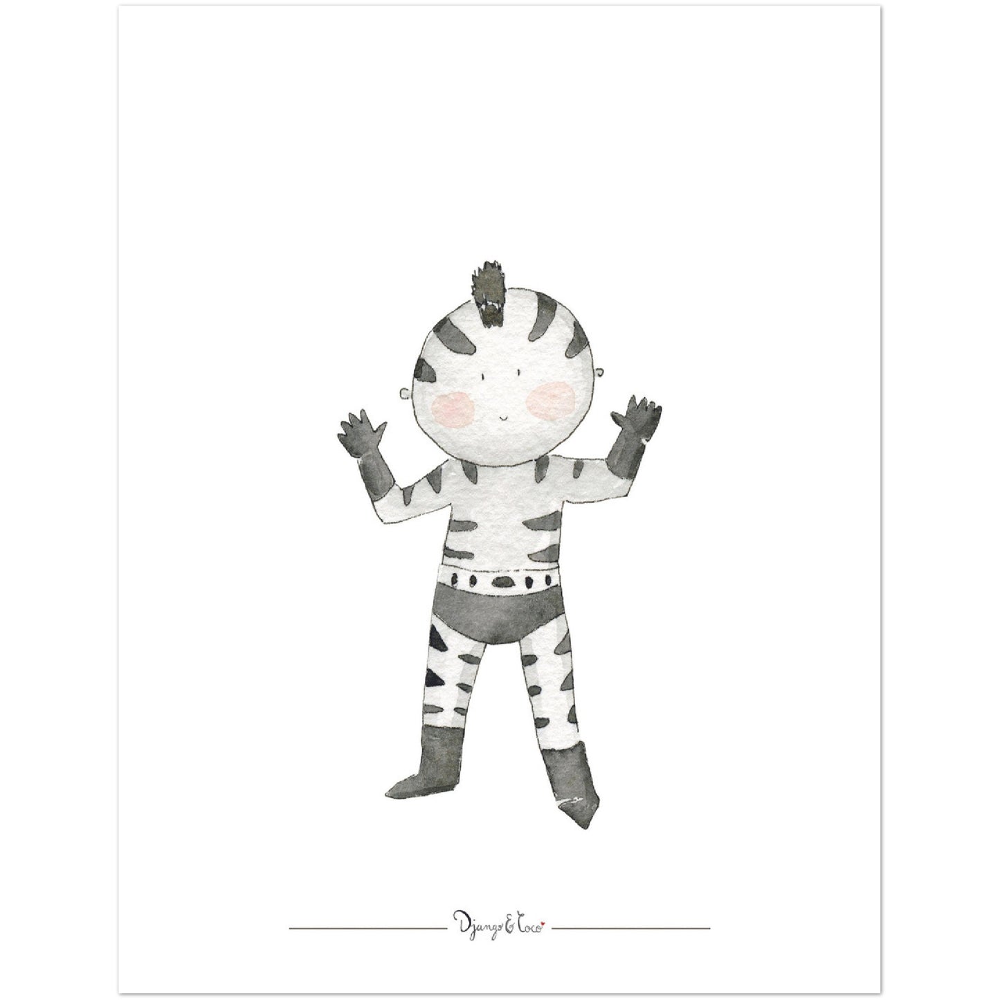 Affiche enfant super héro "Le petit zebre"