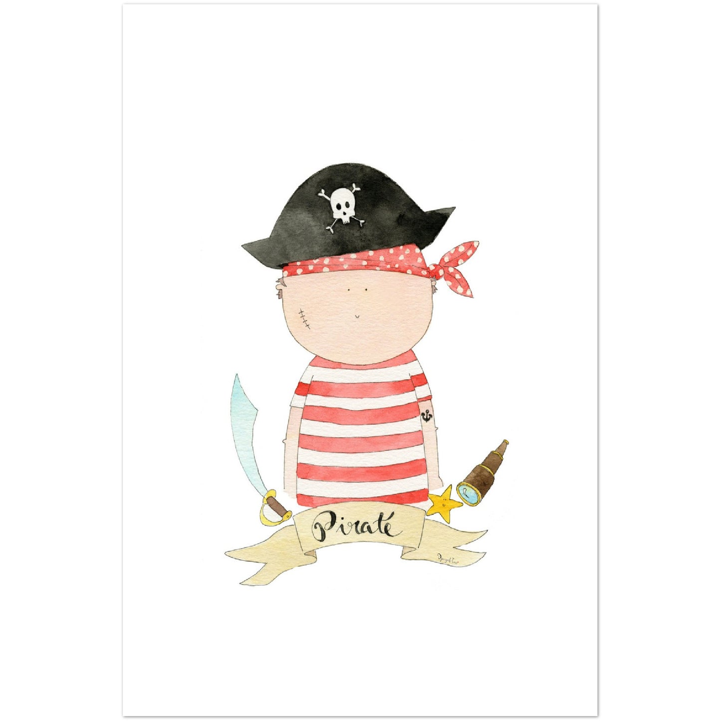 Affiche enfant - "Robert le Pirate : Des Aventures Enchantées en Mer !"