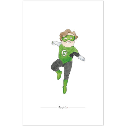 Affiche enfant petit héro "Verte lanterne"