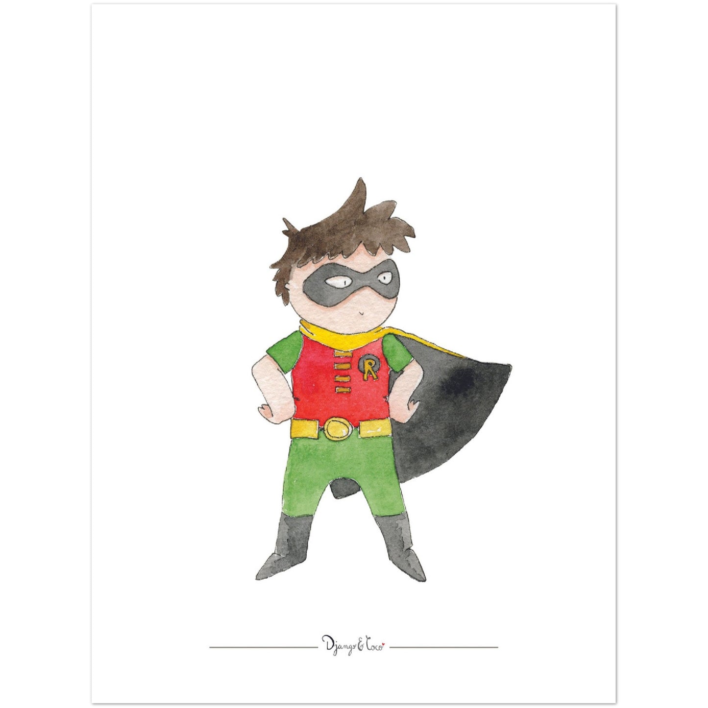 Affiche enfant super héro "Petit Robin"